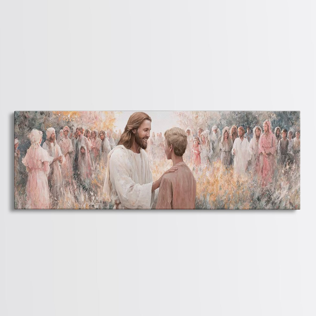Fields Of Mercy – Framed Canvas Print – Christian Wall Art – Jesus Painting – Panoramic Art – Christian Art Canvas – Christian Decor