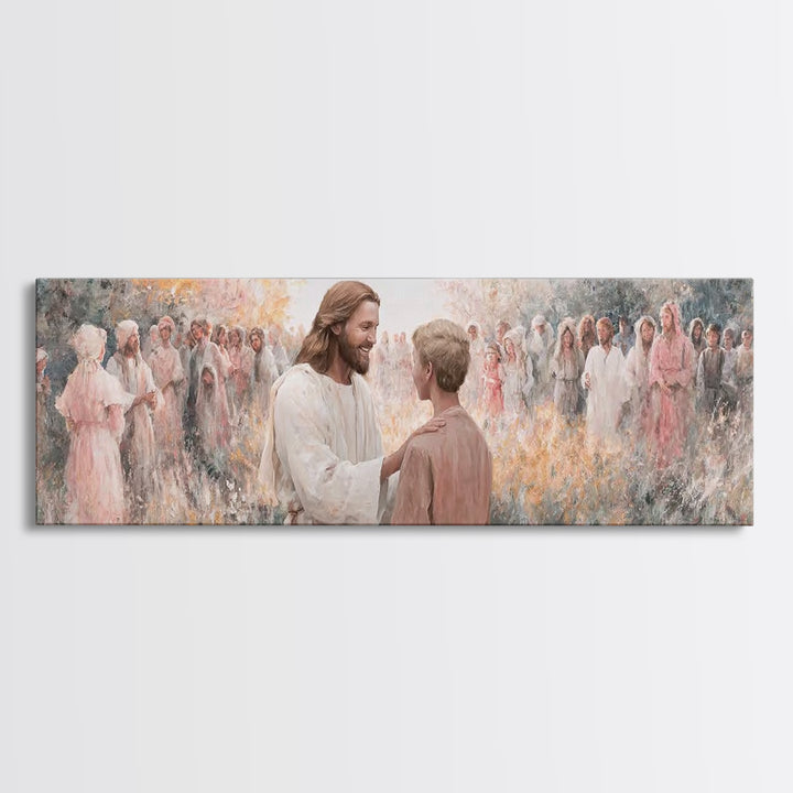 Fields Of Mercy – Framed Canvas Print – Christian Wall Art – Jesus Painting – Panoramic Art – Christian Art Canvas – Christian Decor