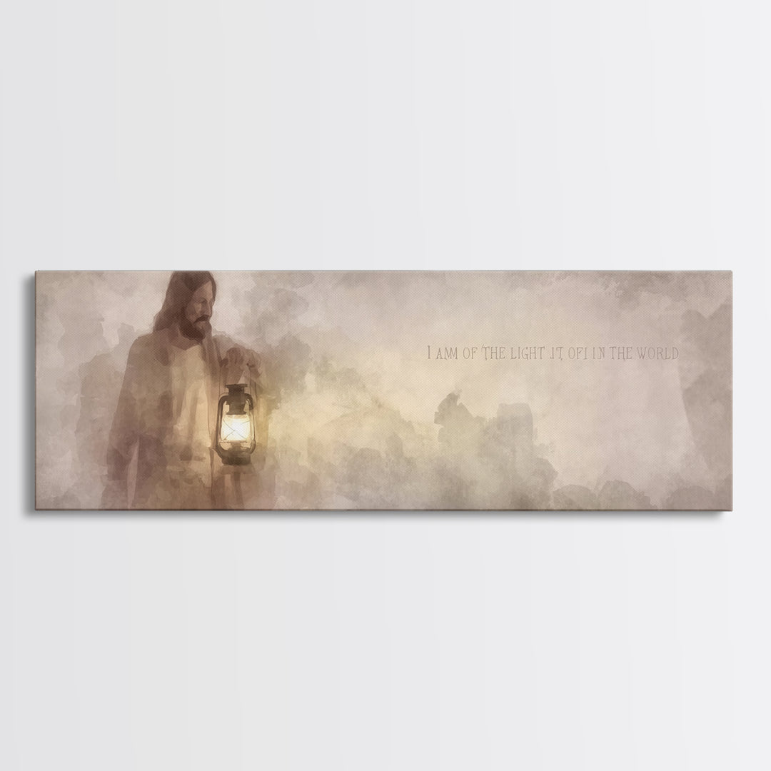 Guiding In Stillness – Framed Canvas Print – Christian Wall Art – Jesus Art Canvas – Panoramic Painting – Christian Decor – Christian Gift