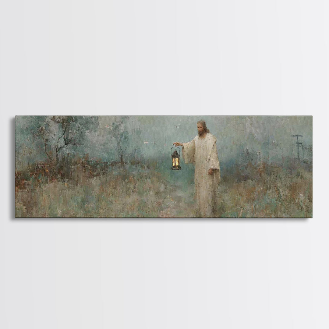 Dawn Of Peace – Framed Canvas Print – Christian Art – Jesus Painting – Panoramic Art – Christian Canvas – Vintage Christian Art
