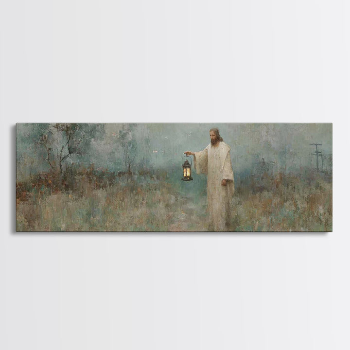 Dawn Of Peace – Framed Canvas Print – Christian Art – Jesus Painting – Panoramic Art – Christian Canvas – Vintage Christian Art