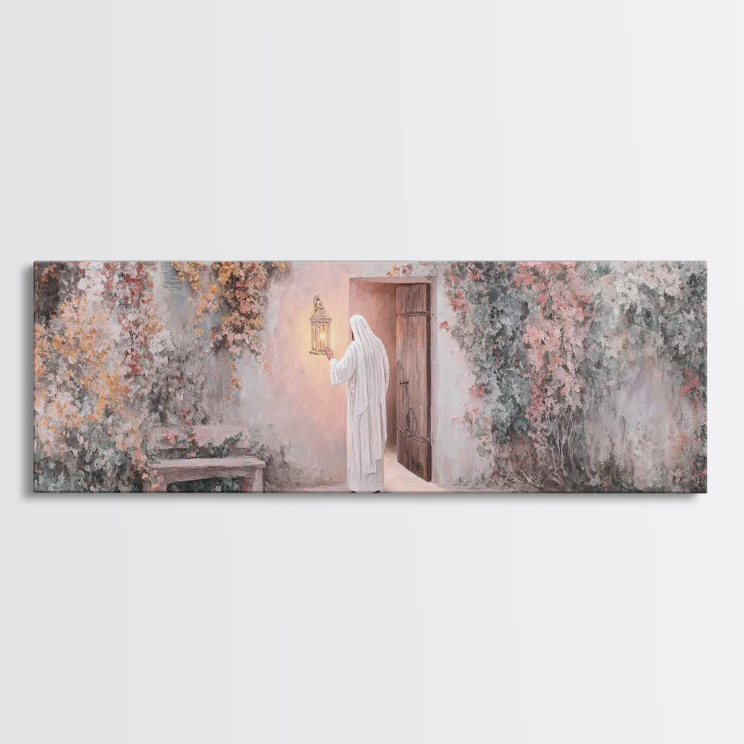 Olive Grove Mercy | Framed Canvas Print | Christian Art | Jesus Painting | Panoramic Art | Christian Decor | Christian Gift | Large Christi