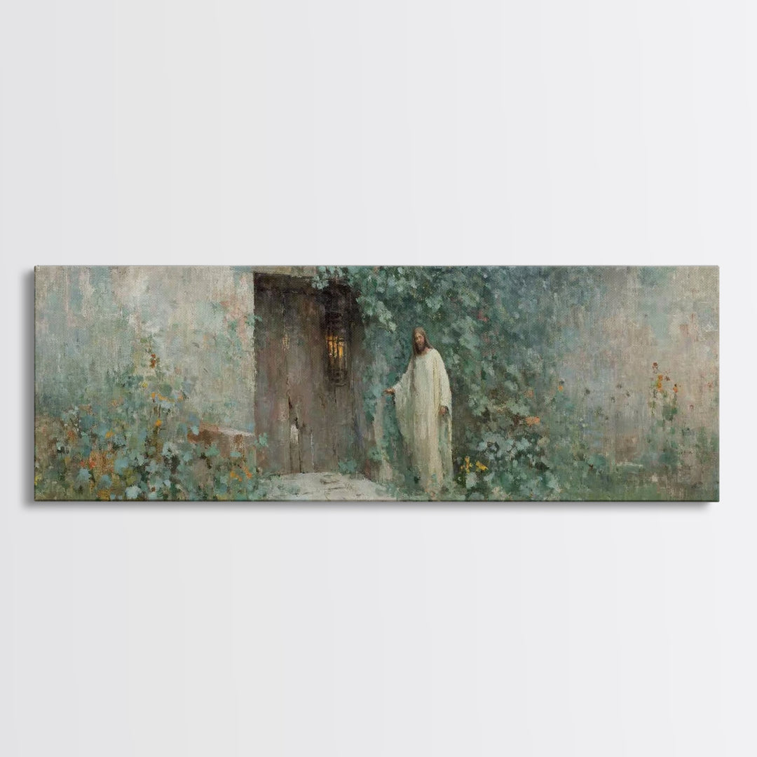 Doorway Of Grace – Framed Canvas Print – Christian Art – Jesus Painting – Panoramic Art – Christian Decor – Christian Gift – Large Christia