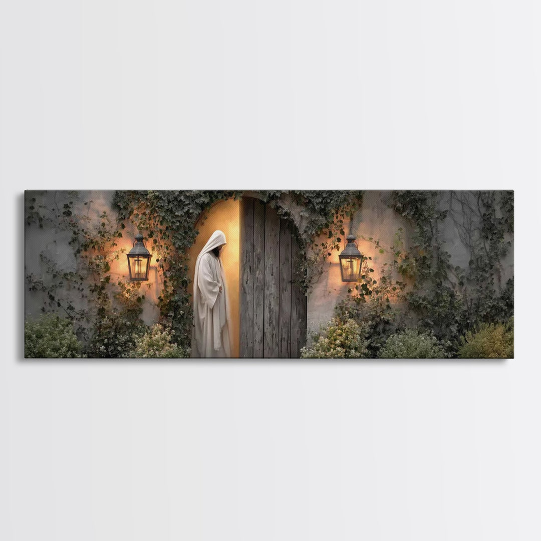 Vine-Covered Calling | Framed Canvas Print | Christian Art | Jesus Painting | Panoramic Art | Christian Decor | Christian Gift | Large Chri