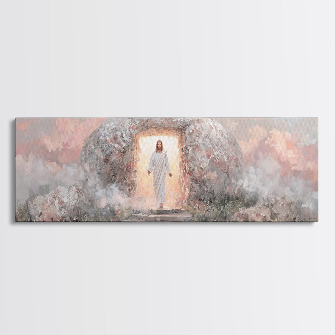 Gate Of Glory | Framed Canvas Print | Panoramic Art | Christian Paintings | Christian Art Canvas | Jesus Art Print | Christmas Wall Art