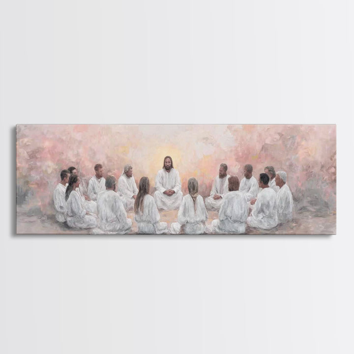 Circle Of Peace | Framed Canvas Print | Extra Wide Art | Christian Wall Art | Christian Art Canvas | Christian Painting | Jesus Art Print