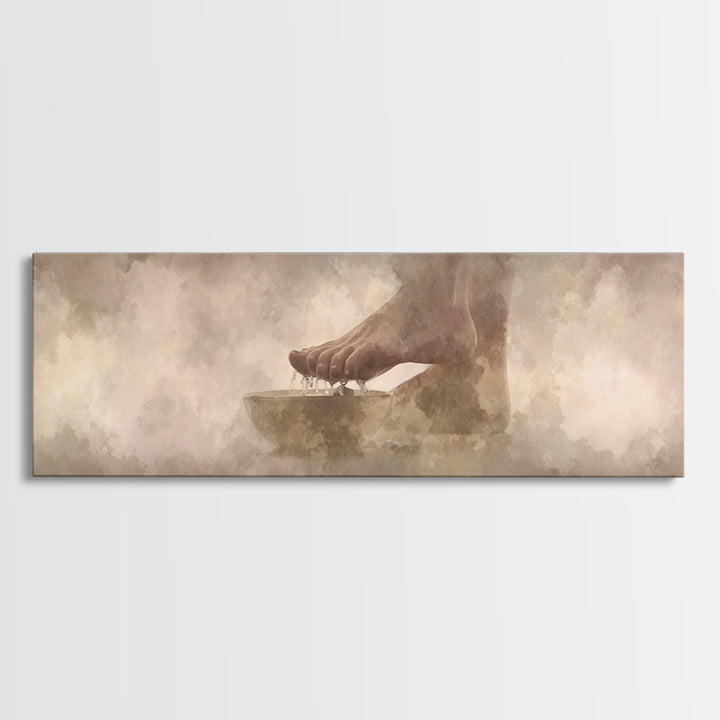 Sacrifice And Bloom, Framed Canvas Print, Christian Wall Art, Christian Art Canvas, Panoramic Wall Art, Christian Painting, Christian Art