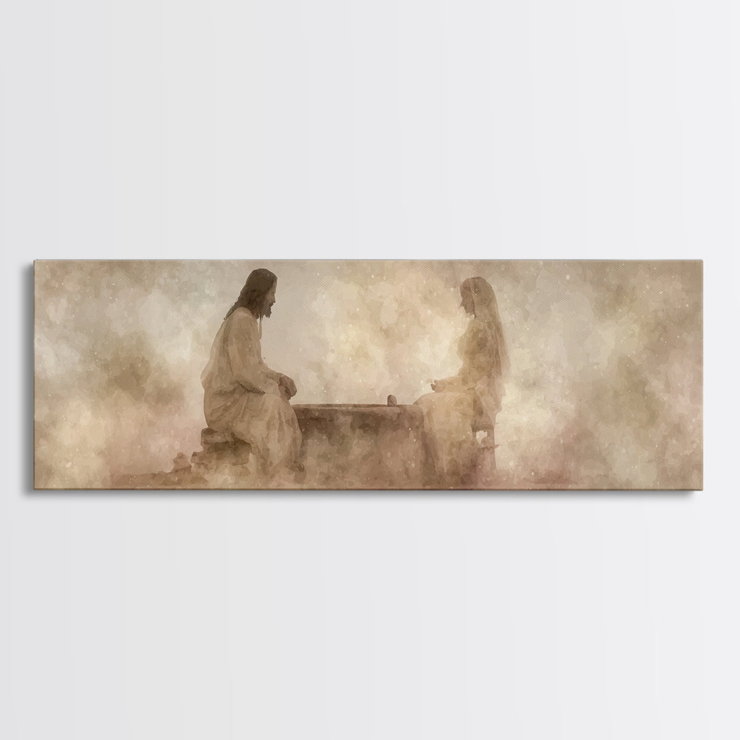 Well Of Mercy – Framed Canvas Print – Panoramic Painting – Christian Art Canvas – Jesus Painting – Christian Wall Art – Christian Art Work