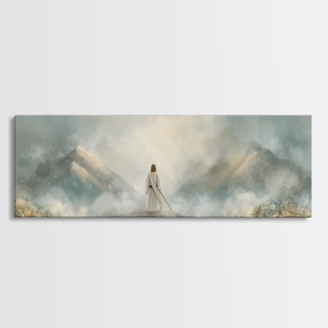 Hills of Consolation | Framed Canvas Print | Christian Wall Art | Jesus Painting | Panoramic Painting | Christian Art Canvas | Christian Ch