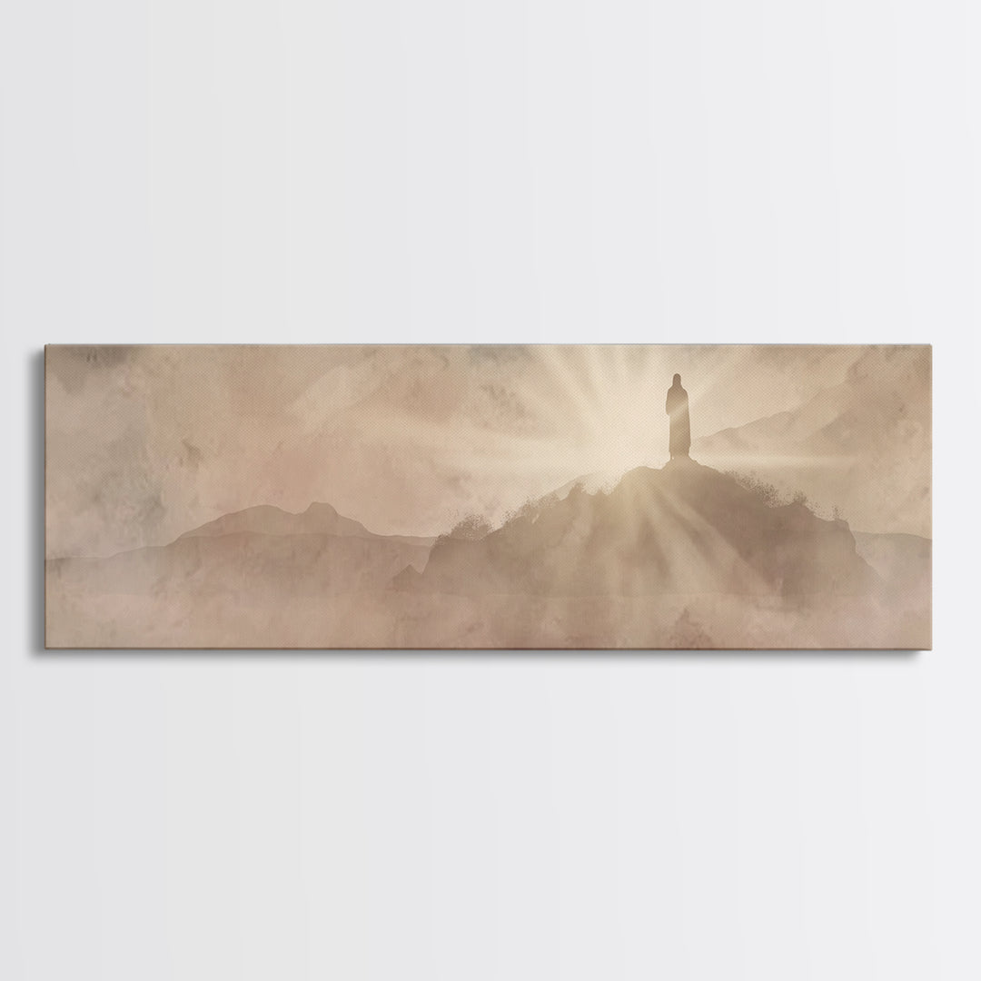Ascension Glory – Framed Canvas Print – Christian Wall Art – Jesus Painting – Panoramic Art – Christian Art Canvas – Christian Christmas De