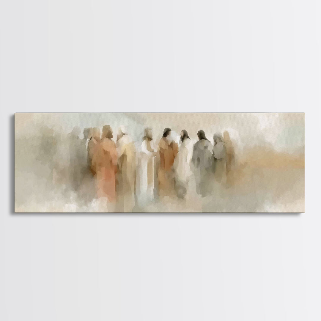 Clouds of Majesty | Framed Canvas Print | Christian Wall Art | Jesus Painting | Panoramic Wall Art | Christian Art Canvas | Vintage Christi