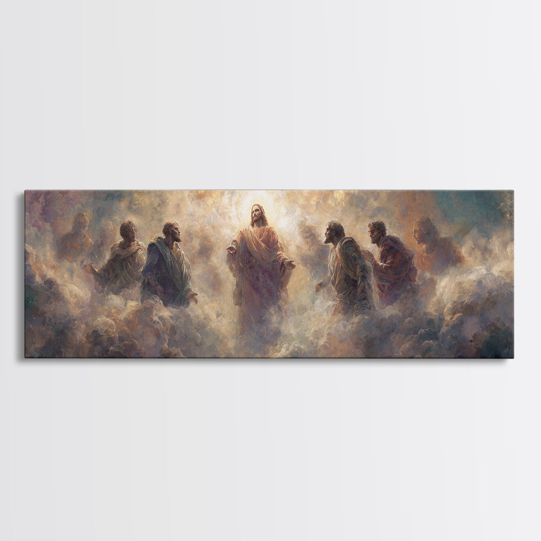 Circle Of Light | Framed Canvas Print | Christian Wall Art | Panoramic Painting | Jesus Painting | Christian Art Canvas | Large Christian A