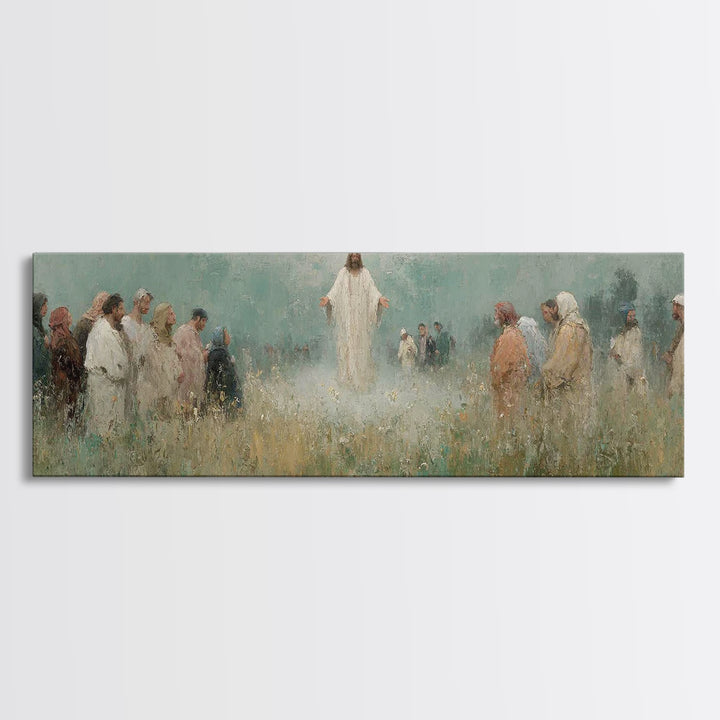 Fields Of Promise – Framed Canvas Print – Christian Wall Art – Panoramic Wall Art – Christian Art Canvas – Christian Painting – Modern Chri