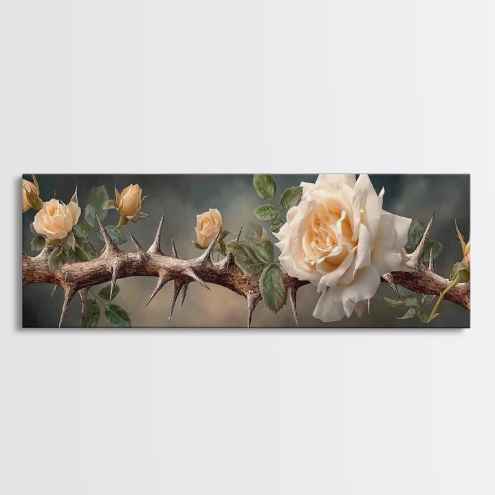 Crown Of Mercy – Framed Canvas Print – Christian Wall Art – Christian Art Canvas – Panoramic Art – Christian Painting – Christian Art