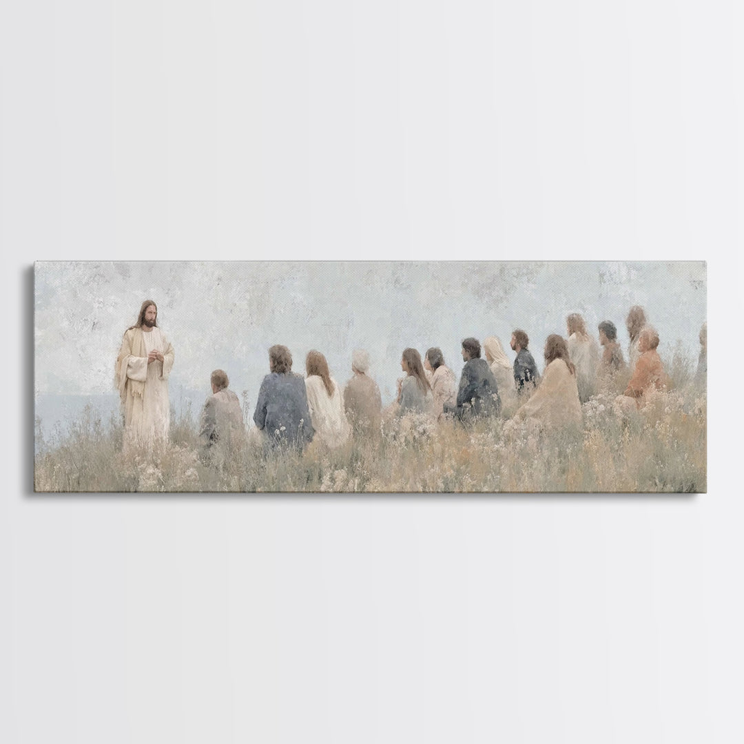 Morning Of Wisdom – Framed Canvas Print – Christian Wall Art – Panoramic Frame – Christian Art Canvas – Jesus Painting – Subtle Christian A