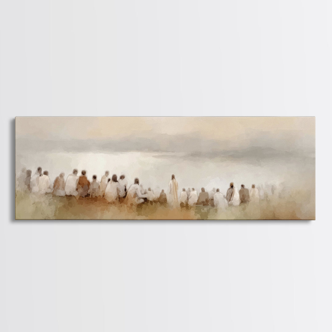 Heavenly Meadow Peace – Framed Canvas Print – Christian Art Print – Panoramic Painting – Jesus Art Print – Christian Wall Art – Christmas A