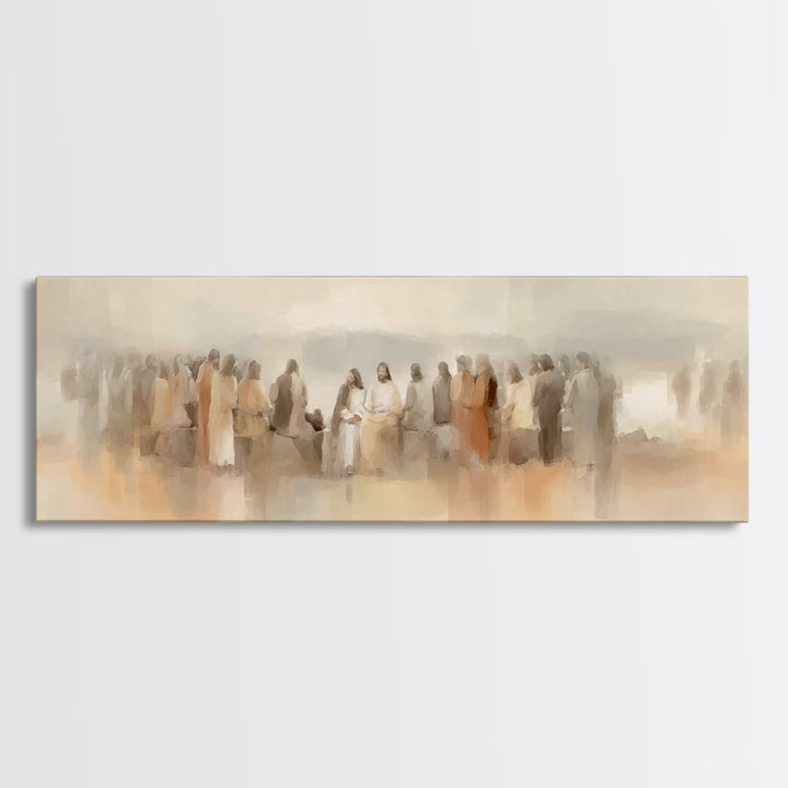 Still Waters Hope, Framed Canvas Print, Christian Wall Art, Panoramic Art, Jesus Canvas Art, Christian Painting, Christian Christmas Art