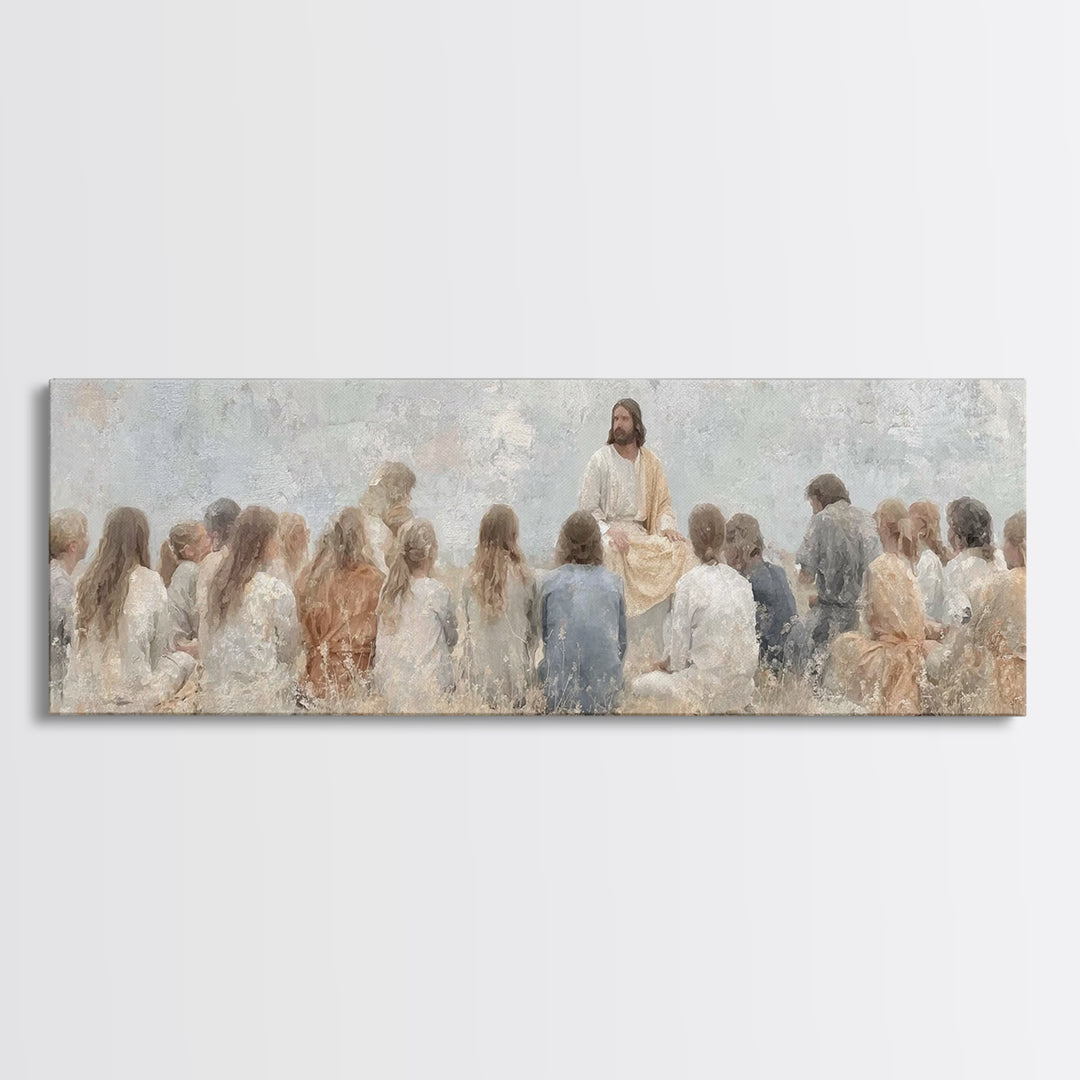 Desert Morning Calm – Framed Canvas Print – Christian Art – Panoramic Wall Art – Jesus Painting – Christian Art Canvas – Christmas Art Prin