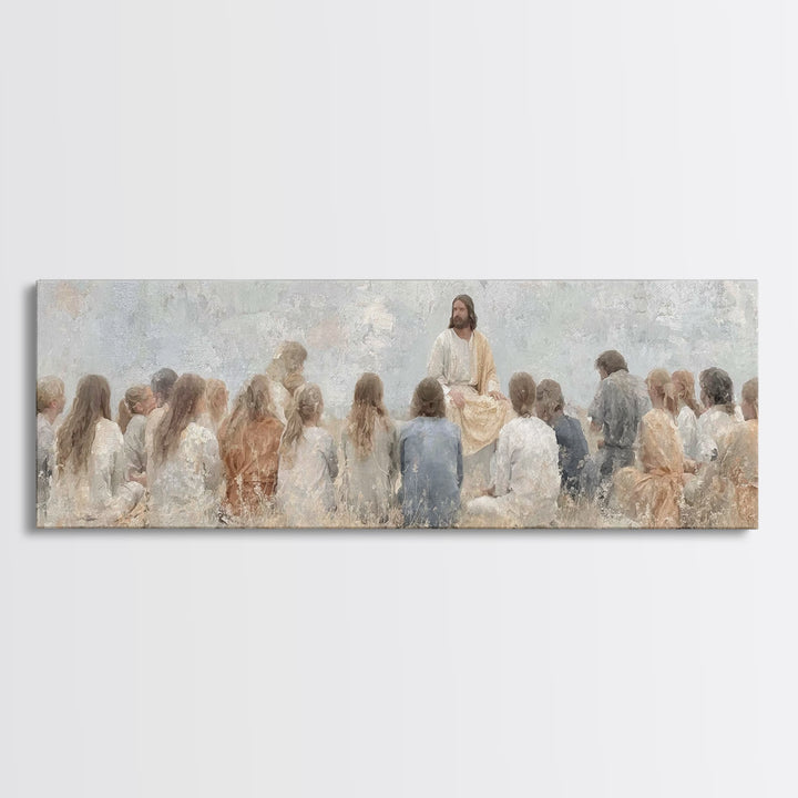 Desert Morning Calm – Framed Canvas Print – Christian Art – Panoramic Wall Art – Jesus Painting – Christian Art Canvas – Christmas Art Prin