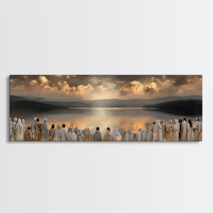 Rising Promise Light – Framed Canvas Print – Christian Wall Art – Panoramic Print – Jesus Canvas Art – Modern Christian Art – Christmas Déc