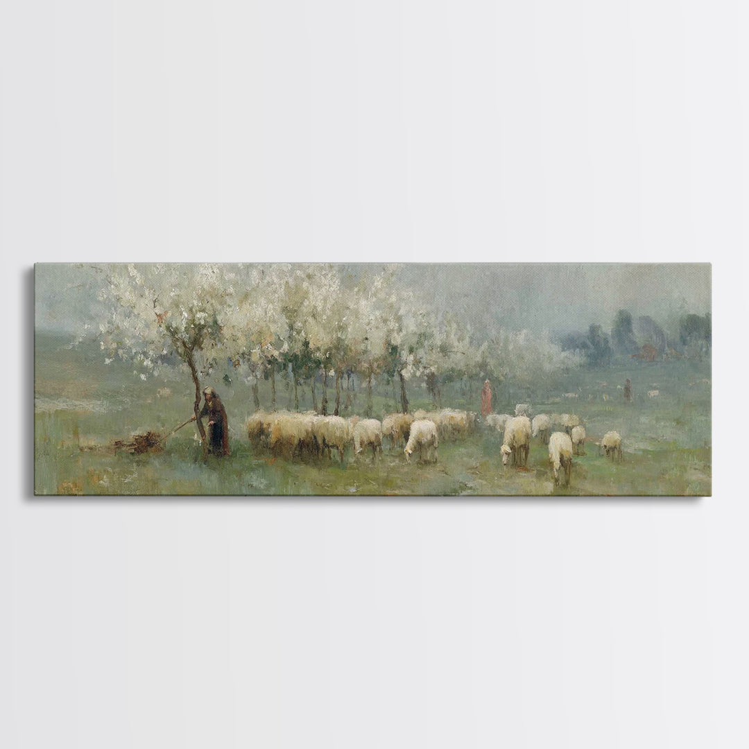 Fields Of Stillness | Framed Canvas Print | Panoramic Frame | Christian Art Work | Jesus Painting Canvas | Christian Decorations | Christia