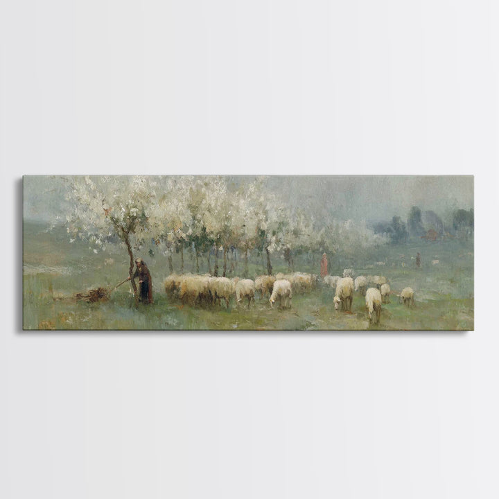 Fields Of Stillness | Framed Canvas Print | Panoramic Frame | Christian Art Work | Jesus Painting Canvas | Christian Decorations | Christia