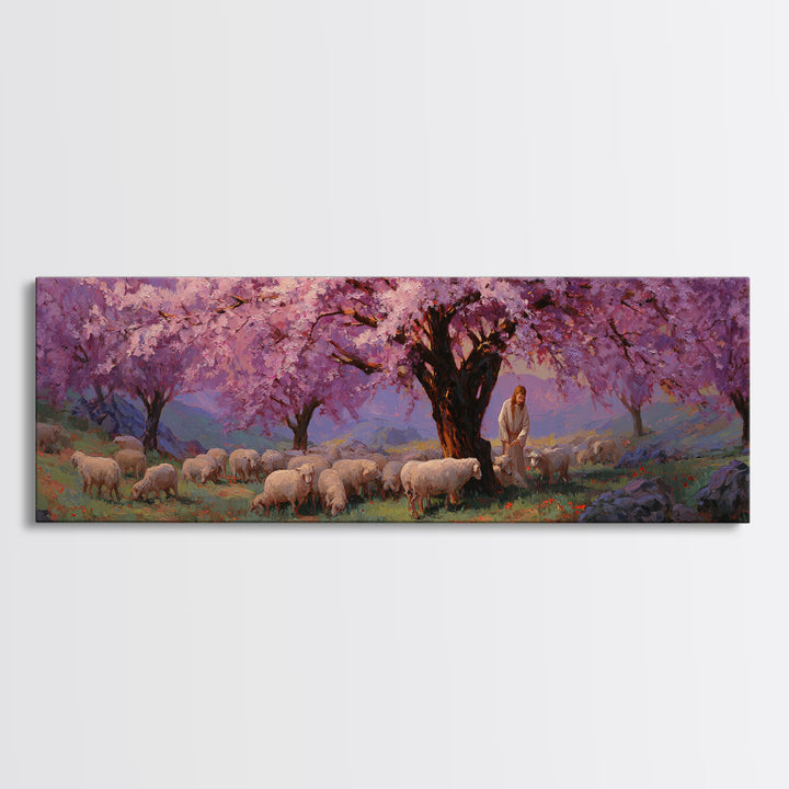 Petal Haven Light | Framed Canvas Print | Panoramic Print | Christian Wall Art | Jesus Painting | Christian Art Gift | Christian Canvas Art