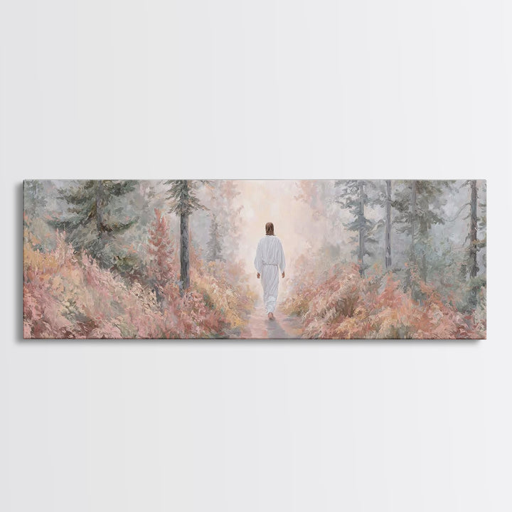 Light Of The Way, Framed Canvas Print, Panoramic Wall Art, Christian Art Canvas, Jesus Painting, Christian Christmas Art, Christian Wall Ar