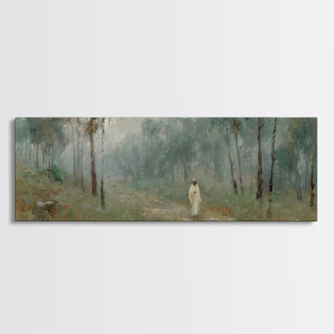 Forest Of Mercy - Framed Canvas Print - Panoramic Painting - Christian Wall Art - Jesus Painting - Christian Art Work - Christmas Art