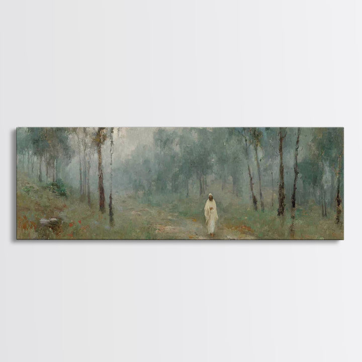 Forest Of Mercy - Framed Canvas Print - Panoramic Painting - Christian Wall Art - Jesus Painting - Christian Art Work - Christmas Art