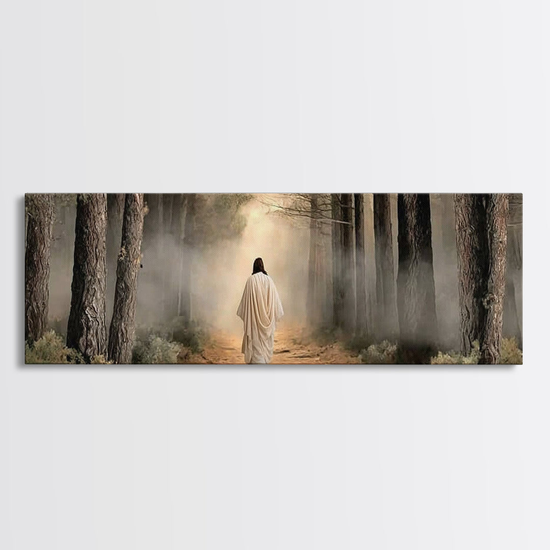 Walk In Holiness – Framed Canvas Print – Panoramic Frame – Christian Art Print – Jesus Painting – Christian Wall Art – Christmas Art
