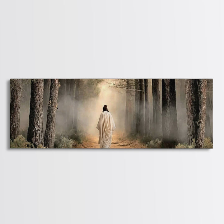 Walk In Holiness – Framed Canvas Print – Panoramic Frame – Christian Art Print – Jesus Painting – Christian Wall Art – Christmas Art