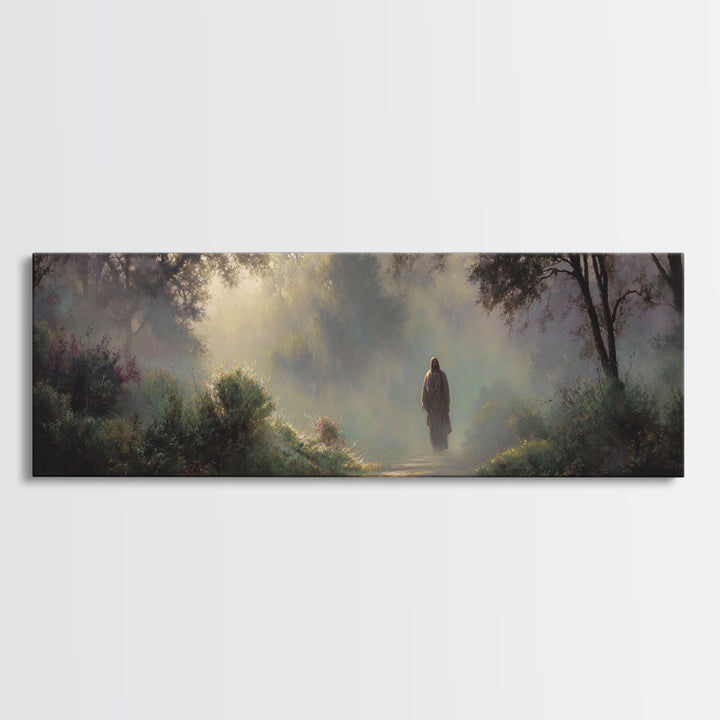Light Through Eden – Framed Canvas Print – Panoramic Wall Art – Christian Art Canvas – Jesus Painting – Christian Art – Christian Christmas