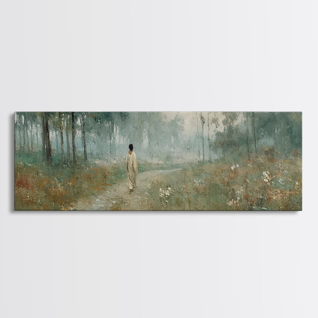 Path Of Refuge – Framed Canvas Print – Extra Wide Art – Christian Paintings – Jesus Canvas Art – Christian Wall Art – Christmas Art