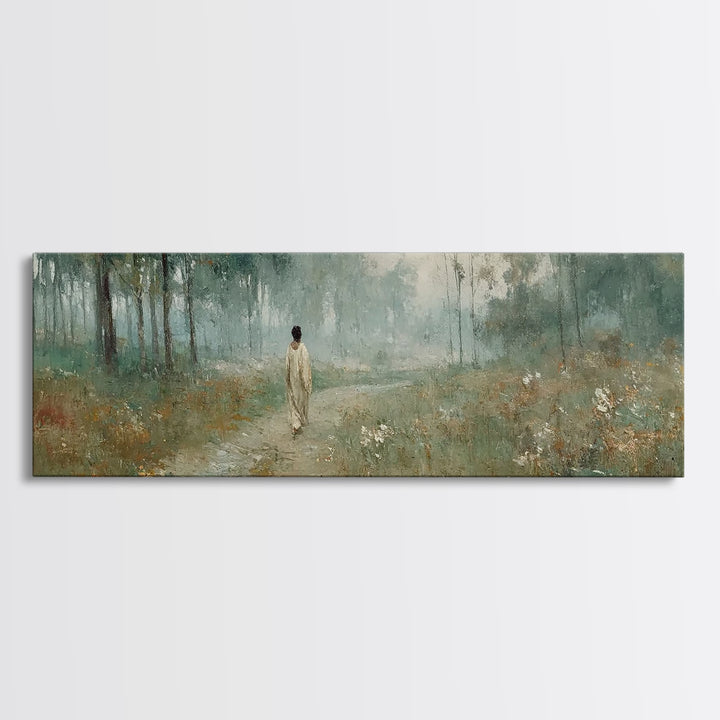 Path Of Refuge – Framed Canvas Print – Extra Wide Art – Christian Paintings – Jesus Canvas Art – Christian Wall Art – Christmas Art