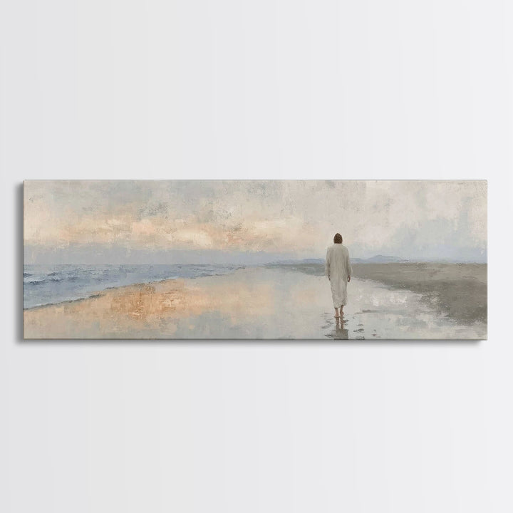 Heaven’s Footsteps – Framed Canvas Print – Panoramic Art – Christian Art Work – Jesus Art Print – Christian Wall Art – Christmas Art