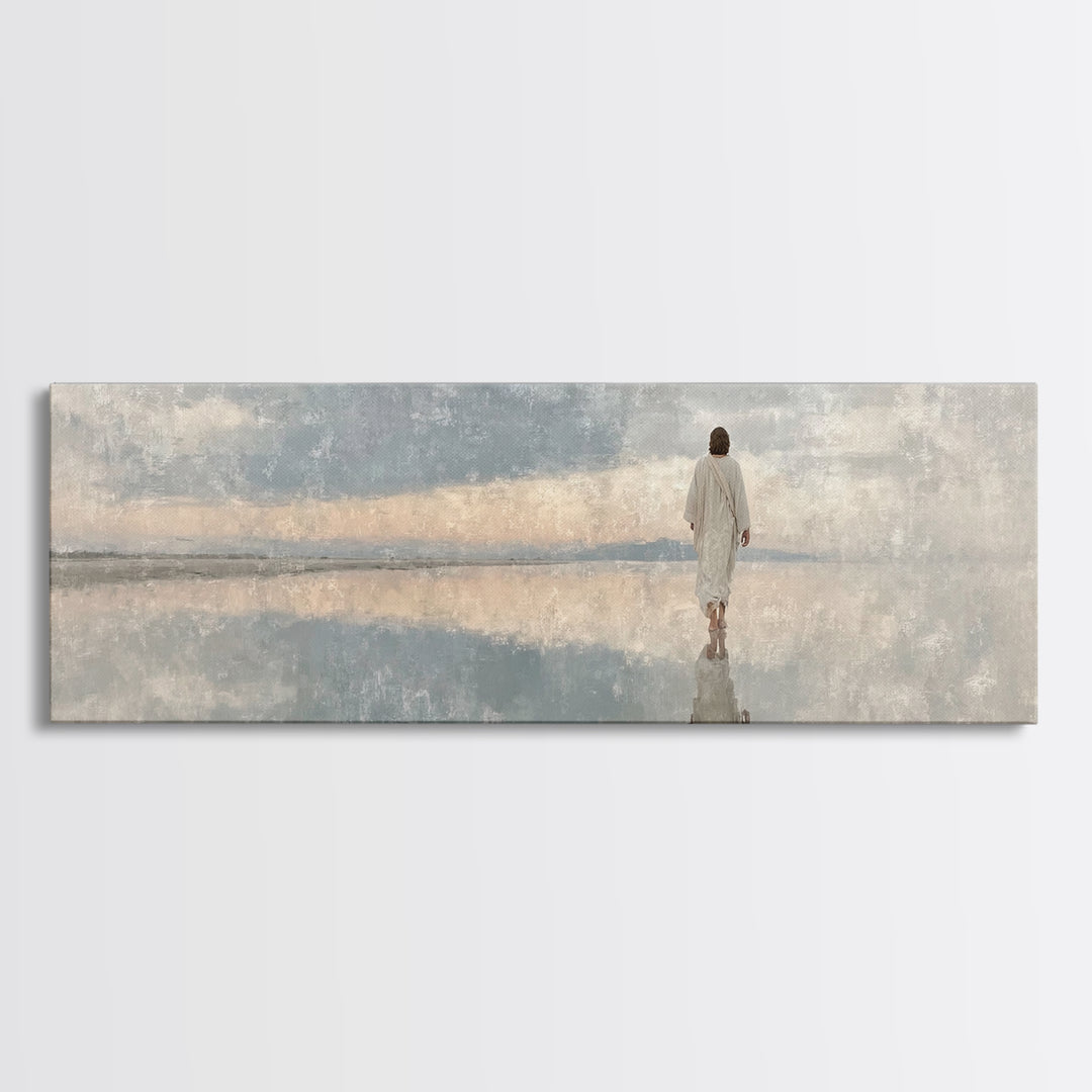 Evening Promise – Framed Canvas Print – Christian Art Canvas – Panoramic Wall Art – Jesus Painting – Christian Wall Art – Christmas Art