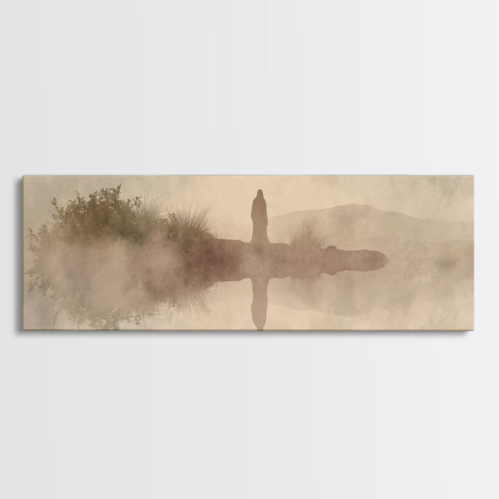 Horizon Of Light | Framed Canvas Print | Panoramic Art | Christian Art Canvas | Jesus Painting | Christian Wall Art | Christmas Art