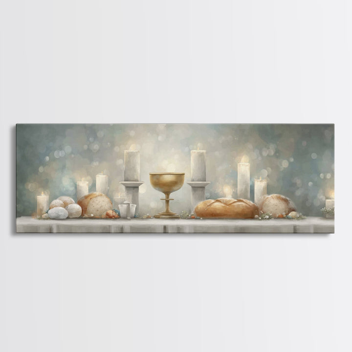 Table Of Covenant, Framed Canvas Print, Panoramic Wall Art, Christian Art Canvas, Christian Wall Art, Christian Christmas Art, Christian De