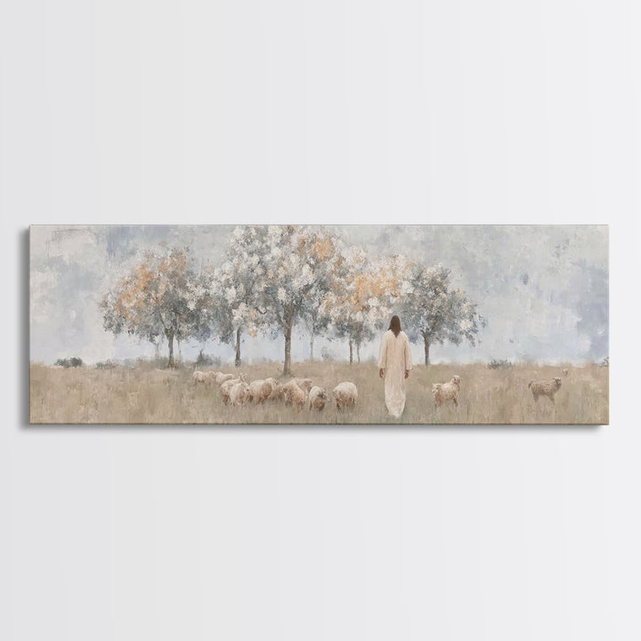 Orchard Of Mercy | Framed Canvas Print | Panoramic Painting | Christian Art Canvas | Christian Wall Art | Jesus Painting | Christmas Art