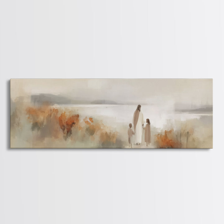 Fields Of Comfort | Framed Canvas Print | Panoramic Wall Art | Christian Art Canvas | Jesus Painting | Christian Art | Christian Gift Ideas
