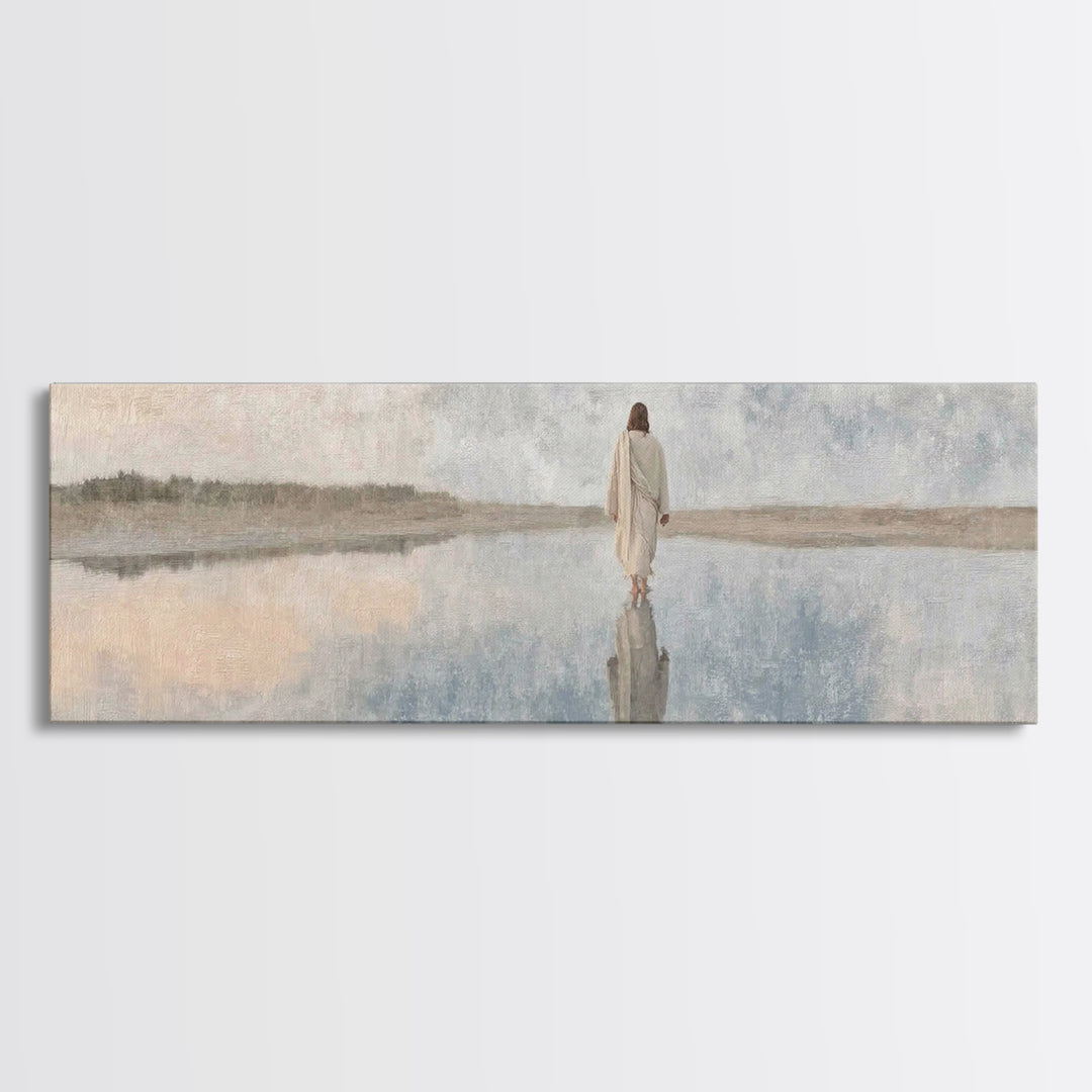 Path Of Peace – Framed Canvas Print – Panoramic Art – Christian Wall Art – Jesus Painting – Christian Art Canvas – Christian Decor