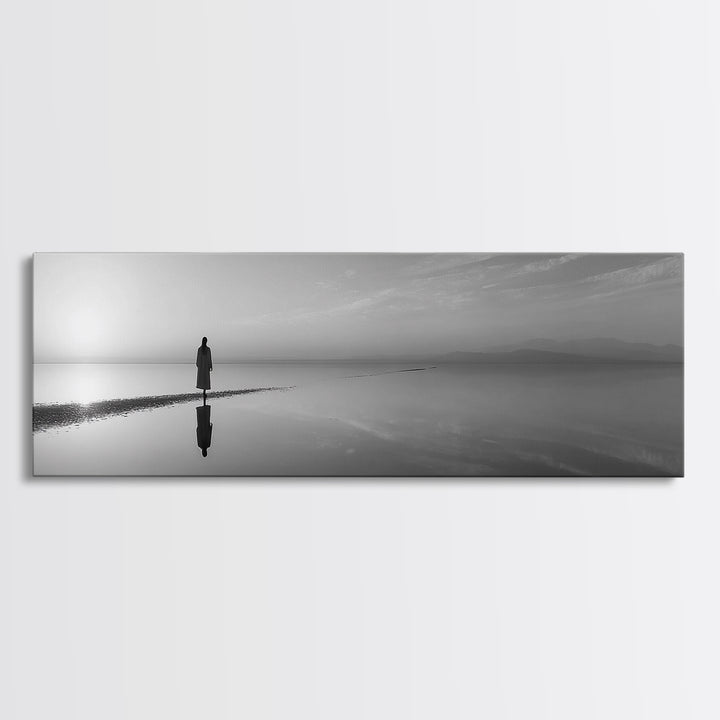 Morning Grace, Framed Canvas Print, Panoramic Wall Art, Christian Art Canvas, Jesus Painting, Christian Decorations, Christian Gift