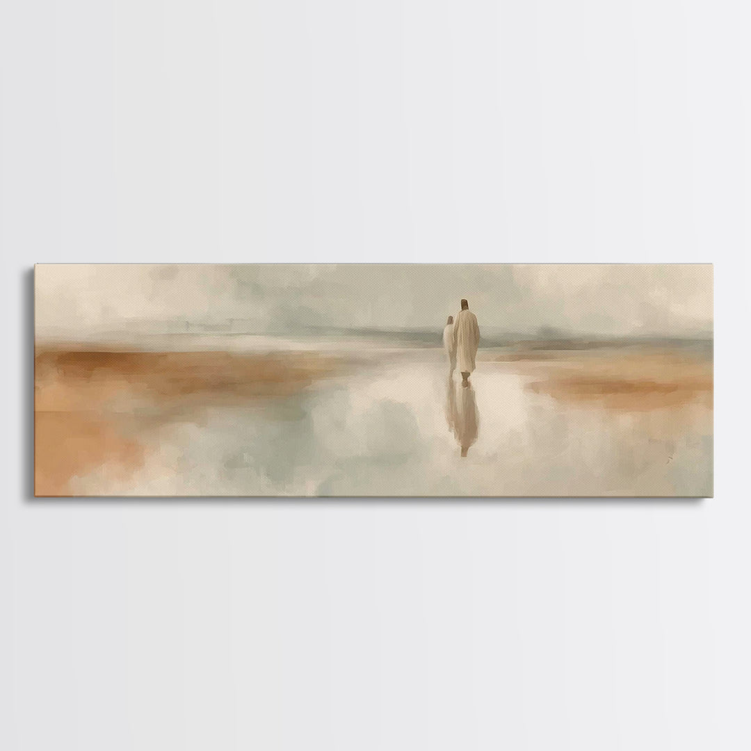 Eternal Calm – Framed Canvas Print – Panoramic Frame – Christian Art – Jesus Painting – Christian Canvas Art – Christian Wall Art