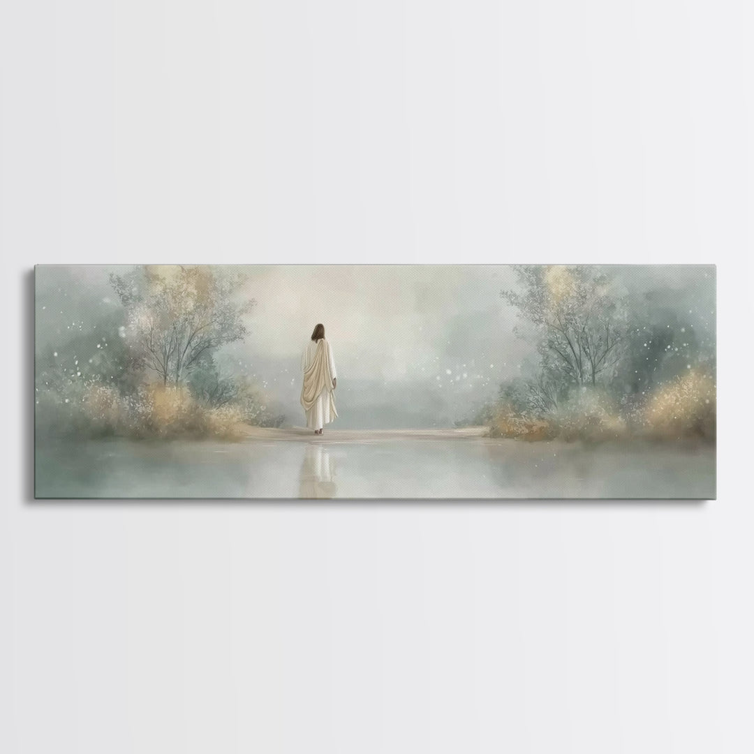 Sacred Horizon, Framed Canvas Print, Panoramic Wall Art, Christian Painting, Jesus Art Print, Christian Decor, Christian Gift Ideas
