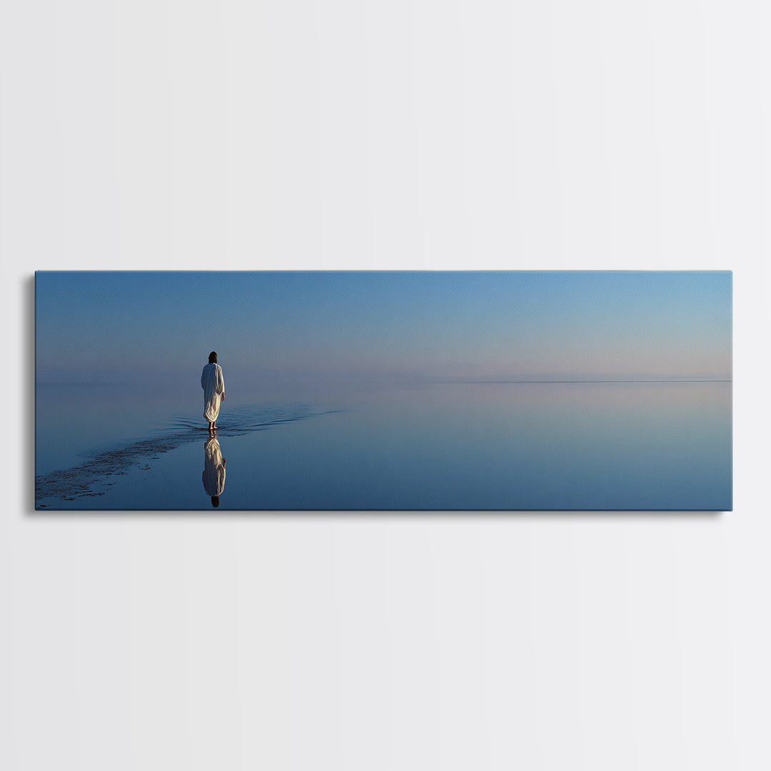 Heavenly Stillness | Framed Canvas Print | Panoramic Art | Christian Art Canvas | Jesus Painting | Christmas Art | Christian Wall Art