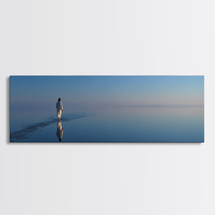 Heavenly Stillness | Framed Canvas Print | Panoramic Art | Christian Art Canvas | Jesus Painting | Christmas Art | Christian Wall Art