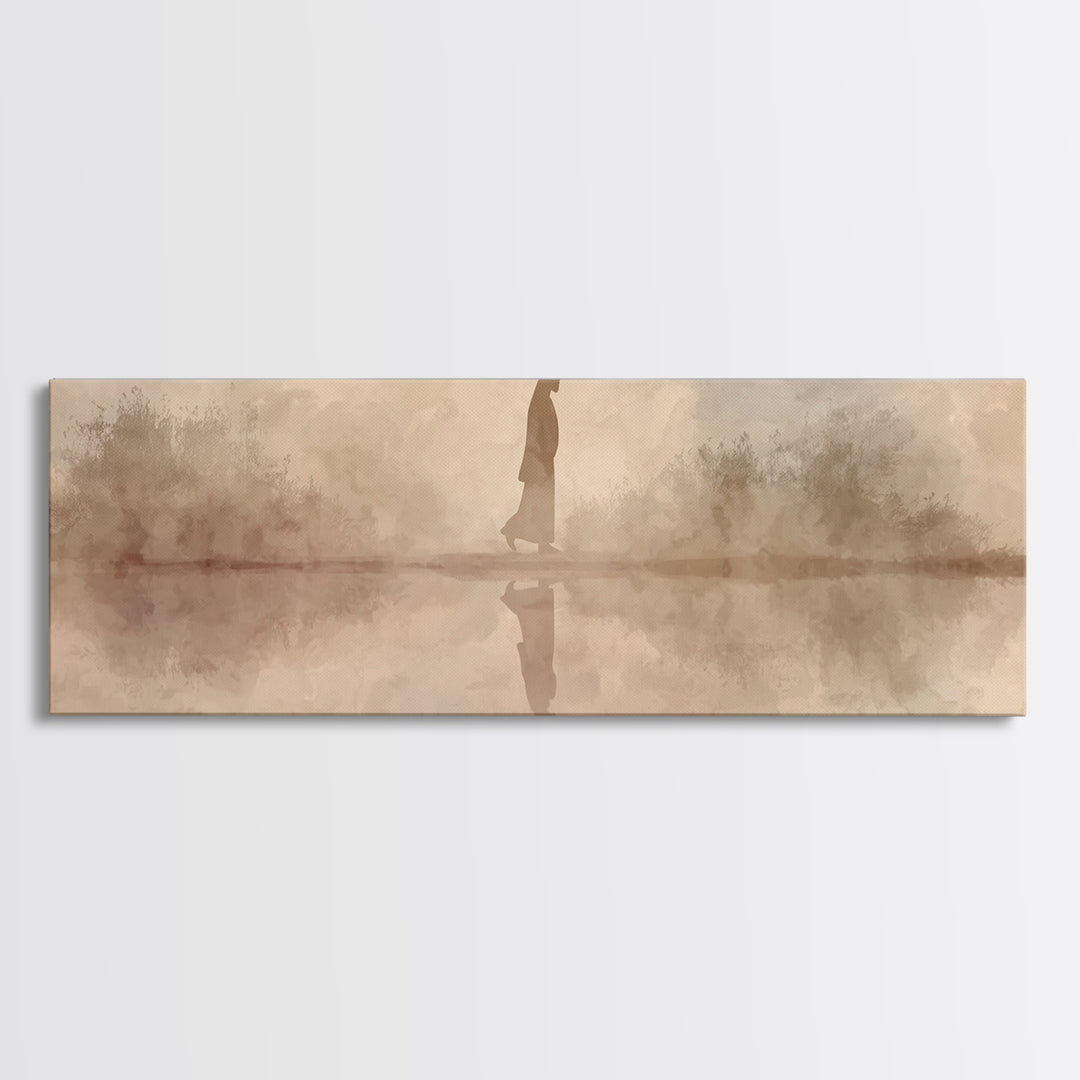 Light Of Mercy, Framed Canvas Print, Panoramic Print, Christian Wall Art, Jesus Painting, Christian Art Canvas, Christian Christmas Art