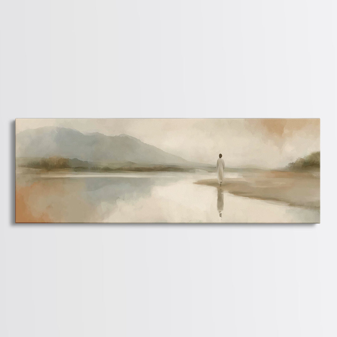 Hillside Promise, Framed Canvas Print, Panoramic Wall Art, Christian Art Canvas, Jesus Painting, Christian Decorations, Christian Gift