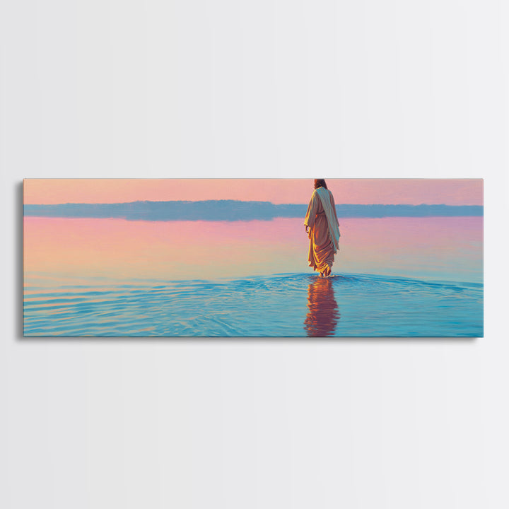 Radiant Morning – Framed Canvas Print – Extra Wide Art – Christian Art – Jesus Painting – Christian Canvas Art – Christian Wall Art